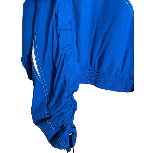 Reebok Cardi B Blue and White Cropped Track Jacket Windbreaker Women's 1X Sample - Picture 4 of 13